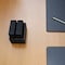 Dacasso Black Leatherette 10 Square Coaster Set with Holder AG-1343 - alternate 2